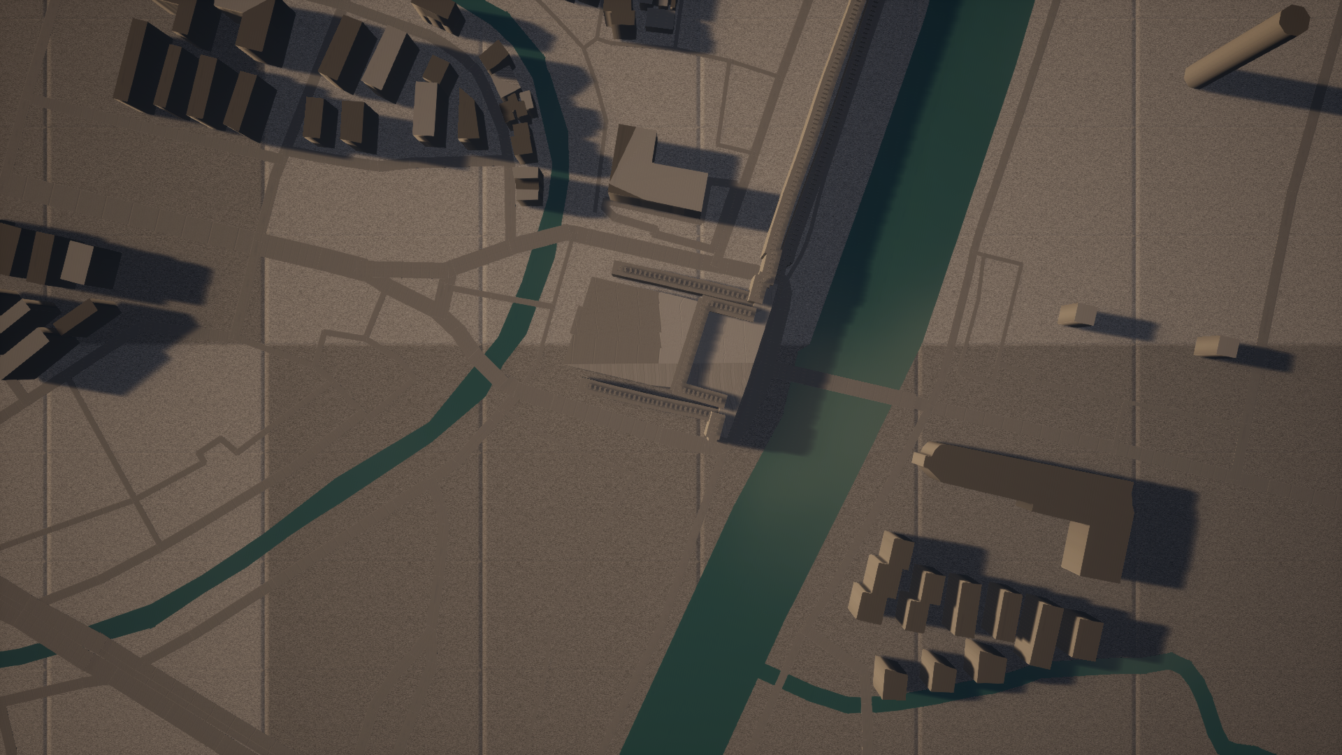 Aerial of the generated district